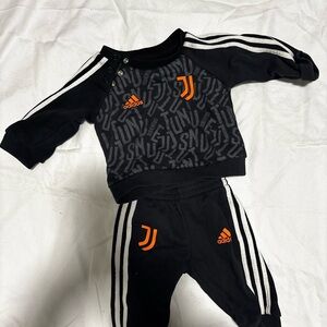 adidas Kids Black and Orange Matching Set